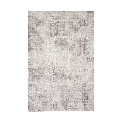 Alfombra moderna de salón rectangular 155x230 cm gris plata Suri Promoción