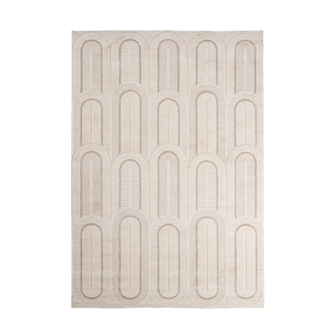 Alfombra para sala de estar o dormitorio 160x230 moderna crema gris Zina Promoción
