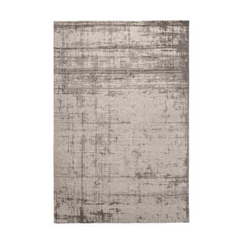 Alfombra moderna para sala 200x290 cm gris de chenilla y poliéster Yuno Promoción