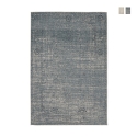 Alfombra moderna para sala de estar 160x230cm azul beige en viscosa y lana Arena Promoción