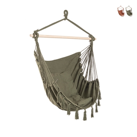 Silla colgante de jardín en tela con cojín 100x130 cm Juan Promoción