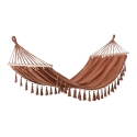 Hamaca de jardín estilo boho chic de algodón y madera 200x100cm Juan Stock