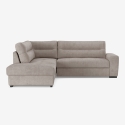 Sofá esquinero moderno de 3 plazas en tela con chaise longue a la izquierda Mello Venta
