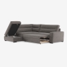 Sofá cama de 3 plazas en tela con chaise longue izquierda con almacenamiento Tivra Modelo