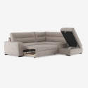 Sofá cama 3 plazas con chaise longue derecha con almacenamiento en tela Kosta Venta