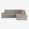Sofá cama 3 plazas con chaise longue derecha con almacenamiento en tela Kosta Rebajas