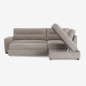 Sofá cama 3 plazas con chaise longue derecha con almacenamiento en tela Kosta Oferta