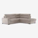 Sofá cama 3 plazas con chaise longue derecha con almacenamiento en tela Kosta Descueto