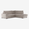 Sofá cama 3 plazas con chaise longue derecha con almacenamiento en tela Kosta Descueto