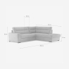 Sofá cama 3 plazas con chaise longue derecha con almacenamiento en tela Kosta 
