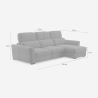 Sofá cama 3 plazas extraíble con chaise longue almacenaje derecha Nuro 