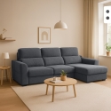 Sofá cama 3 plazas extraíble con chaise longue almacenaje derecha Nuro Promoción