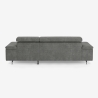 Sofá rinconero de 3 plazas con chaise longue derecha y reposacabezas ajustable Hiala Rebajas