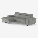 Sofá esquinero de 3 plazas con chaise longue izquierda y reposacabezas ajustable Liora Oferta