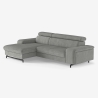 Sofá esquinero de 3 plazas con chaise longue izquierda y reposacabezas ajustable Liora Oferta