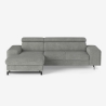Sofá esquinero de 3 plazas con chaise longue izquierda y reposacabezas ajustable Liora Venta