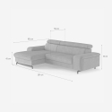 Sofá esquinero de 3 plazas con chaise longue izquierda y reposacabezas ajustable Liora 