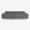 Sofá cama de 3 plazas con chaise longue a la derecha, con almacenamiento y reposacabezas ajustable Miva Stock