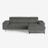 Sofá cama de 3 plazas con chaise longue a la derecha, con almacenamiento y reposacabezas ajustable Miva Catálogo