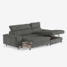Sofá cama de 3 plazas con chaise longue a la derecha, con almacenamiento y reposacabezas ajustable Miva Venta