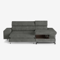 Sofá cama de 3 plazas con chaise longue a la derecha, con almacenamiento y reposacabezas ajustable Miva Oferta