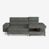 Sofá cama de 3 plazas con chaise longue a la derecha, con almacenamiento y reposacabezas ajustable Miva Oferta