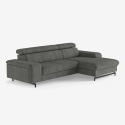 Sofá cama de 3 plazas con chaise longue a la derecha, con almacenamiento y reposacabezas ajustable Miva Descueto