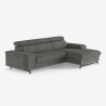 Sofá cama de 3 plazas con chaise longue a la derecha, con almacenamiento y reposacabezas ajustable Miva Descueto
