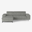 Sofá cama extraíble 3 plazas con chaise longue contenedor izquierda Vika Descueto