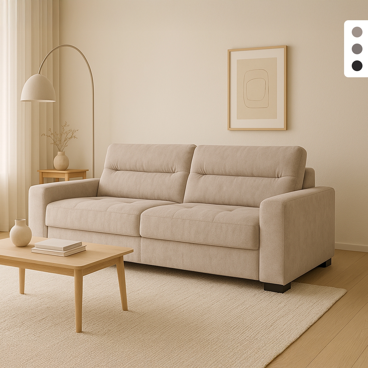 Sofá cama moderno de 2 plazas con extraíble 274x97cm Rali