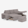 Sofá cama de 3 plazas con chaise longue derecha, almacenamiento y puf Kava Venta
