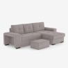 Sofá cama de 3 plazas con chaise longue derecha, almacenamiento y puf Kava Precio