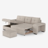 Sofá cama de 3 plazas con chaise longue almacenaje a la izquierda y puf Saro Venta