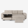 Sofá cama de 3 plazas con chaise longue almacenaje a la izquierda y puf Saro Modelo