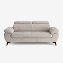 Sofá moderno de diseño de 3 plazas con reposacabezas ajustable Kira Stock