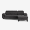 Sofá moderno de 3 plazas con chaise longue a la derecha y reposacabezas ajustable Torav Stock
