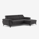 Sofá moderno de 3 plazas con chaise longue a la derecha y reposacabezas ajustable Torav Venta