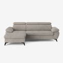 Sofá 3 plazas con chaise longue izquierda y reposacabezas reclinable Rilo Stock