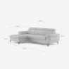 Sofá 3 plazas con chaise longue izquierda y reposacabezas reclinable Rilo 