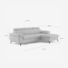 Sofá cama con chaise longue derecha con almacenamiento, reposacabezas ajustable Zuna 