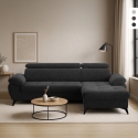 Sofá cama con chaise longue derecha con almacenamiento, reposacabezas ajustable Zuna Promoción