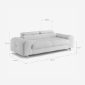 Sofá de diseño moderno de 3 plazas con reposacabezas ajustable Felon 
