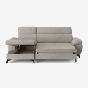 Sofá cama moderno de 3 plazas con chaise longue con almacenamiento a la izquierda Miral Modelo