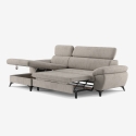 Sofá cama moderno de 3 plazas con chaise longue con almacenamiento a la izquierda Miral Venta