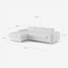 Sofá de 3 plazas con chaise longue a la izquierda y reposacabezas ajustable Tivon 