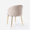 Silla moderna de terciopelo para comedor con patas doradas Dhera Venta