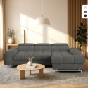 Sofá rinconero 3 plazas con chaise longue derecha y reposacabezas ajustable Zafra Promoción