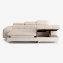 Sofá cama con chaise longue derecha con almacenamiento y reposacabezas ajustable Eluna Oferta
