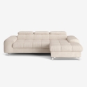 Sofá cama con chaise longue derecha con almacenamiento y reposacabezas ajustable Eluna Rebajas