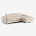 Sofá cama con chaise longue derecha con almacenamiento y reposacabezas ajustable Eluna Descueto